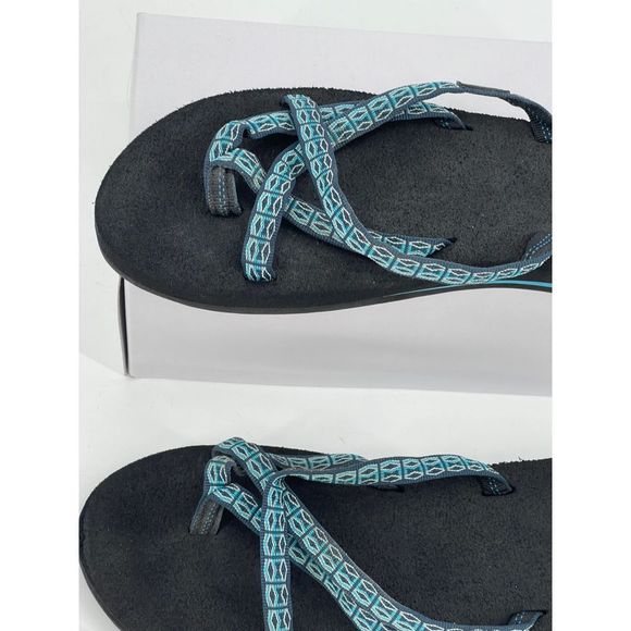 Tevas‎ Sandals Strappy Blue Black Women's Size 11 - Picture 2 of 11